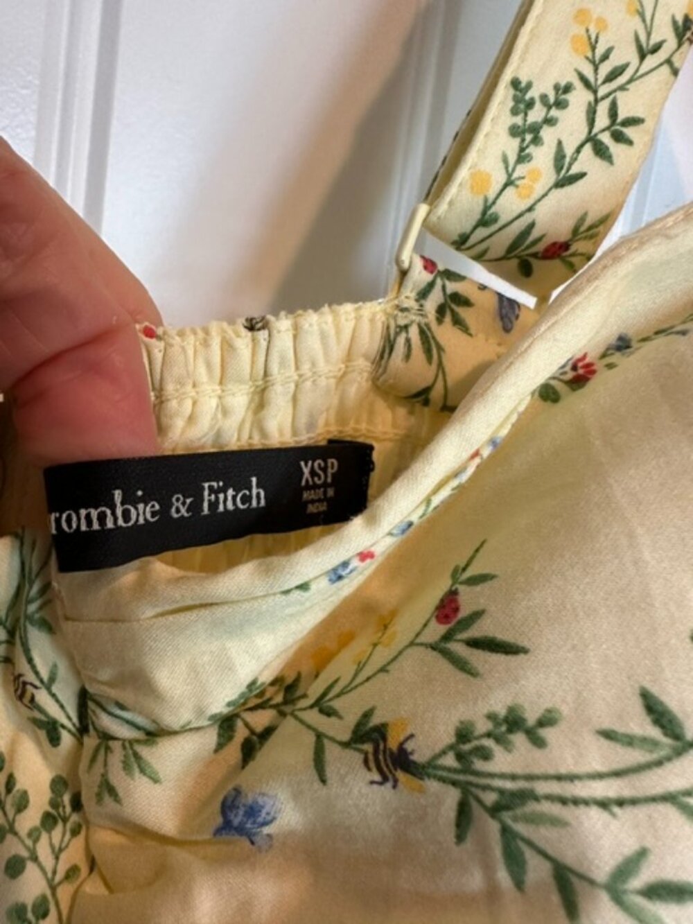 Abercrombie Pastel Yellow Bra-Free Dipped-Waist Maxi Dress XSP - Picture 5 of 7